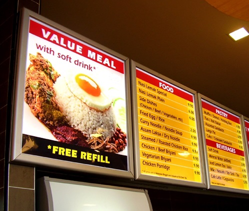 Làm menu hộp đèn quán ăn